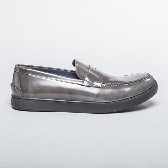 Patent Leather Loafer - Grey