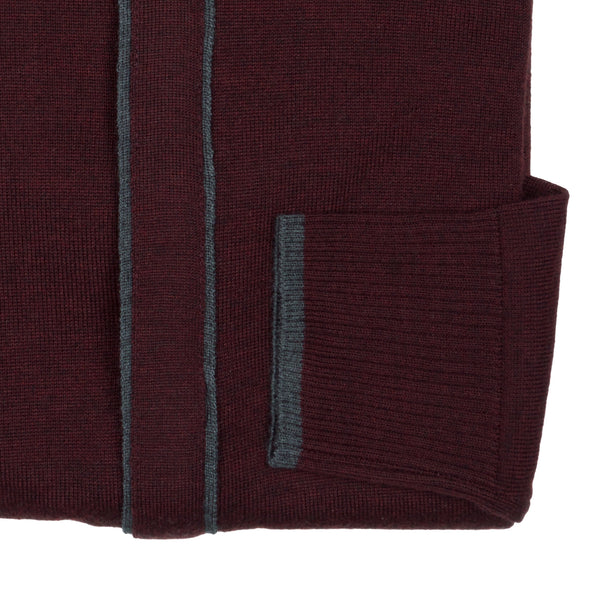 Zip Knit Cardigan - Burgundy