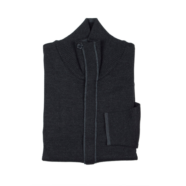 Zip Knit Cardigan - Dark Grey