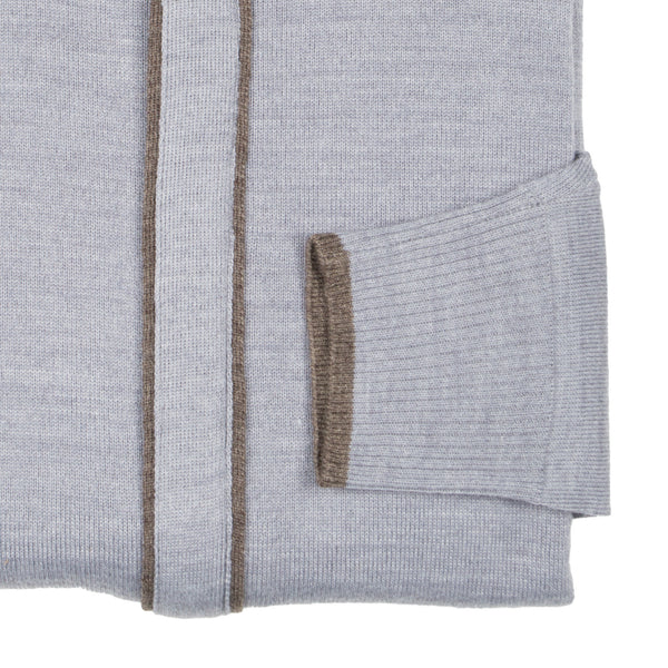 Zip Knit Cardigan - Light Grey