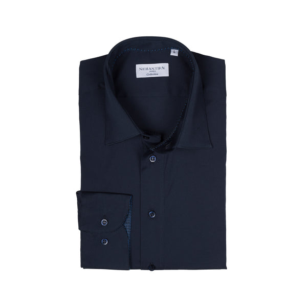 Gary Performance Stretch Shirt - Bold Navy
