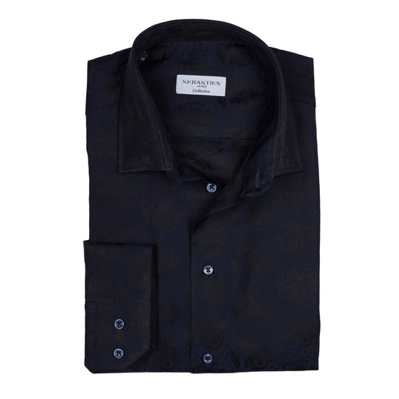 James Cotton Jacquard Shirt - Bold Navy