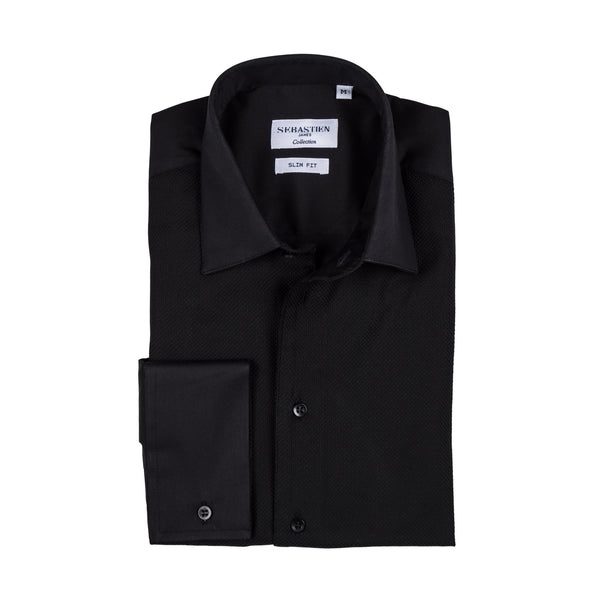 Tuxedo Performance Stretch Shirt Tailored - Black