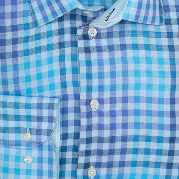 Gary Cotton Voile Mini Check - Blue