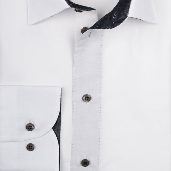 Gary Shirt Cotton Linen - White
