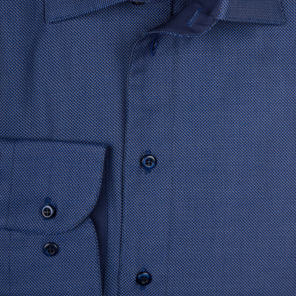 Gary Cotton Shirt - Navy Blue
