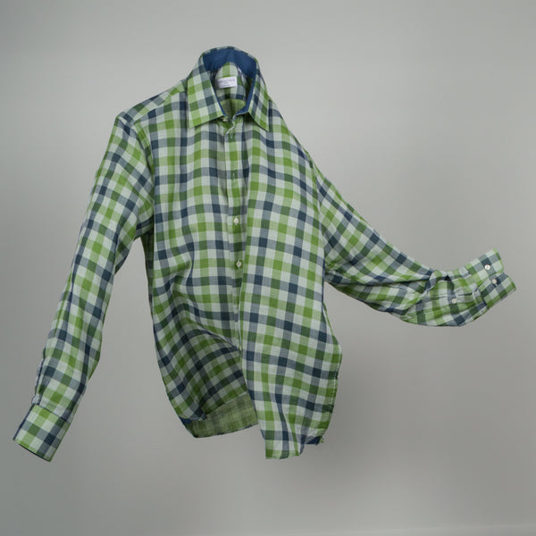 Gary Cotton Voile Large Check - Green