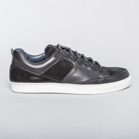 Leather and Suede Sneaker - Black
