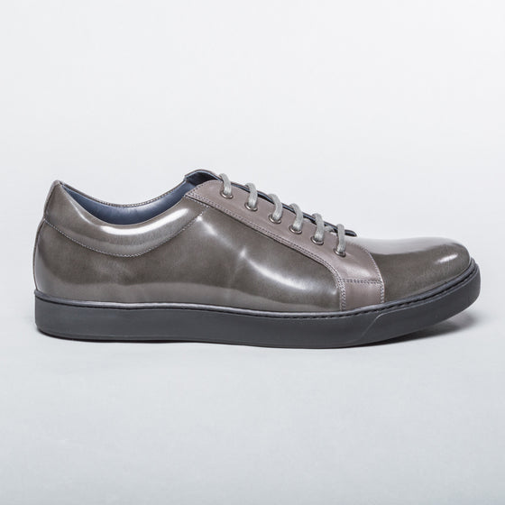 Patent Leather Sneaker - Light Grey