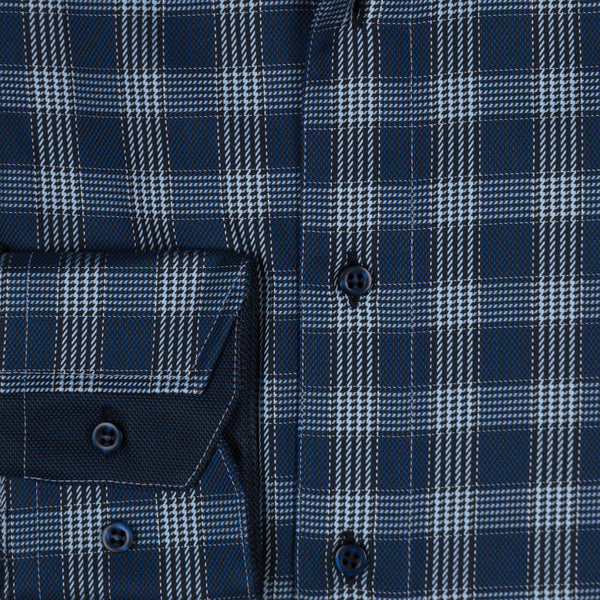 James cotton tailored fit shirt - navy check